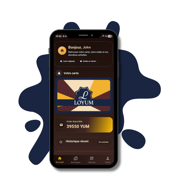 Aperçu de l'application LOYUM