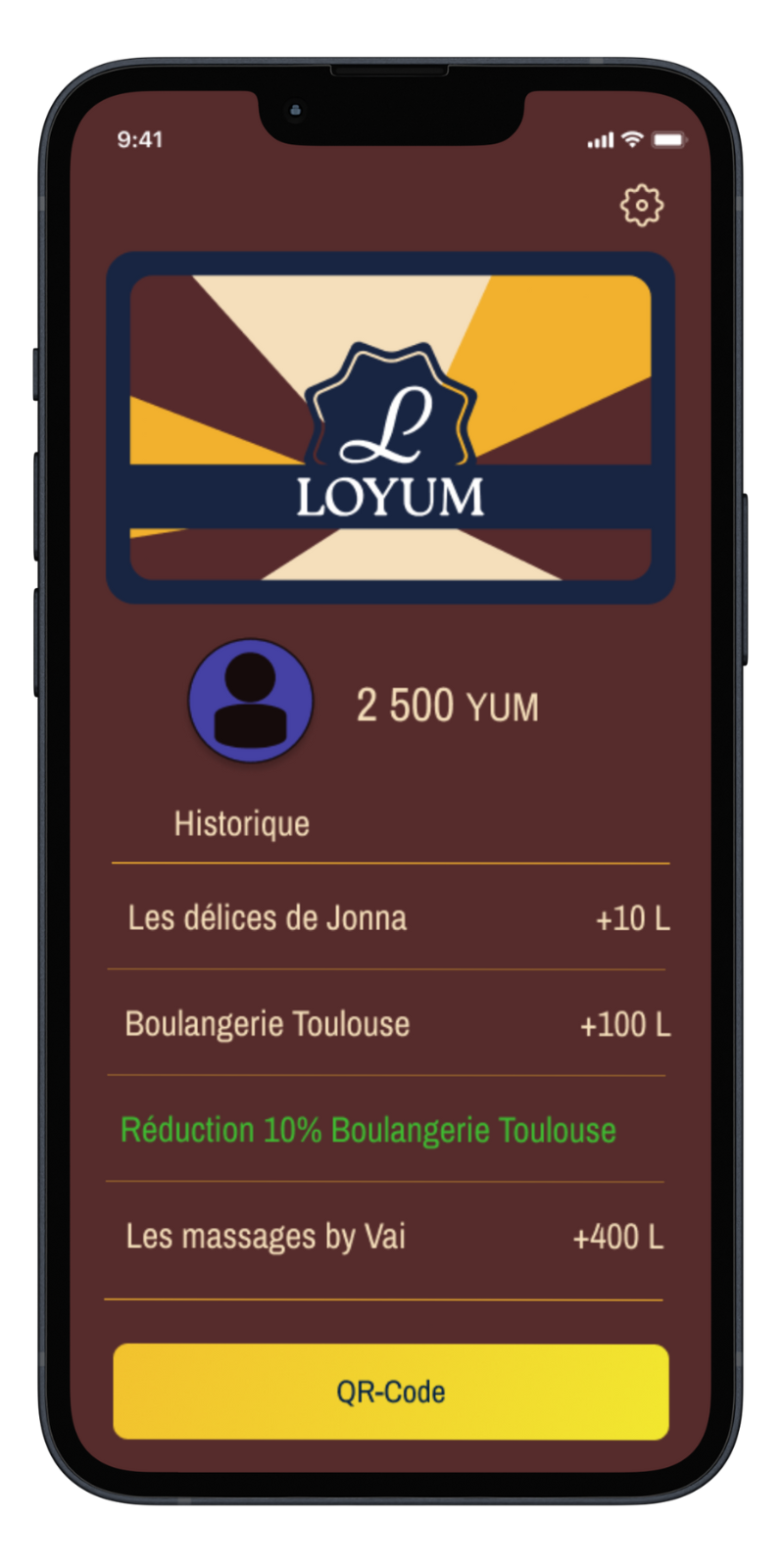 Aperçu de l’application LOYUM
